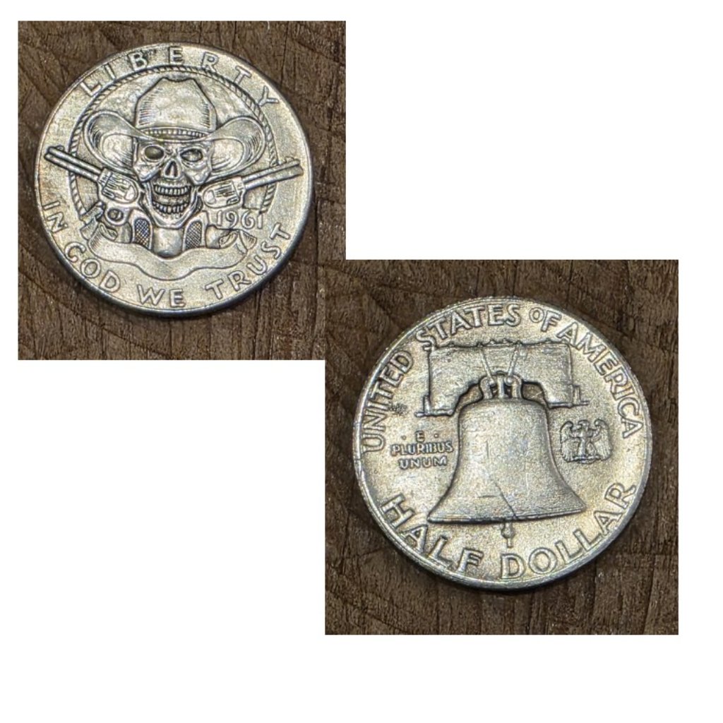 1961 Skeleton Franklin Fifty Cent Piece Novelty Coin 50 Cent Piece Read Below